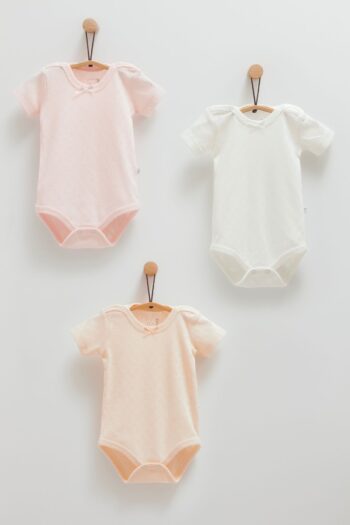 100% Cotton Caramel 3-Piece Short Sleeve Bodysuit Set for Baby Girls