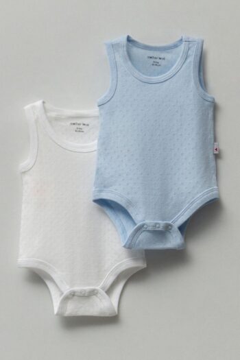 Mother Love Jacquard Organic Sleeveless Bodysuit Set of 2