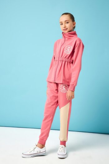 Perendi Beverly Hills Embroidered Detail Girl's Set Rose Dust