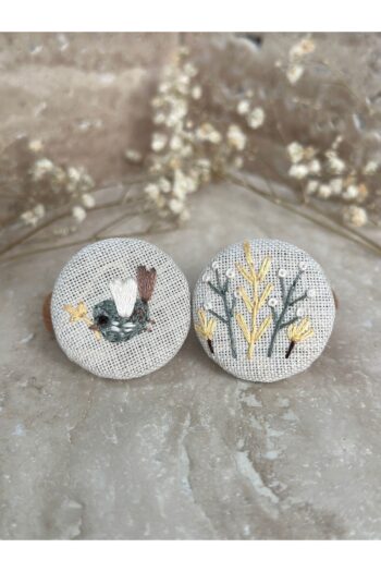 Bird Pattern Embroidered Elastic Hair Tie