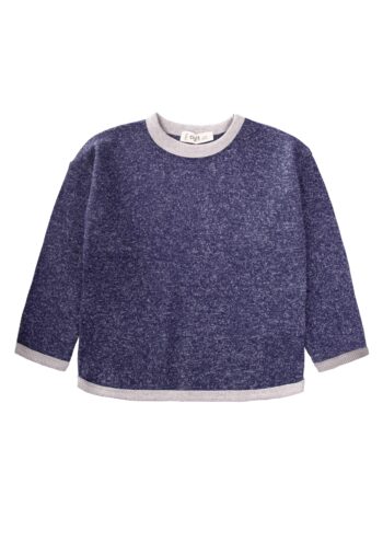 Contrast Detailed Flecked Sweatshirt 1-5 Years Navy Blue