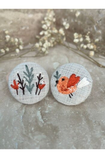 Bird Pattern Embroidered Elastic Hair Tie