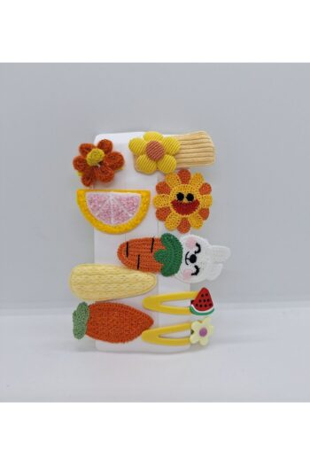 Happy 9 Embroidered Crochet Plush Mixed Hair Clip Set for Kids