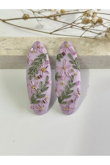 Kudra Floral Pattern Embroidered Snap Clip