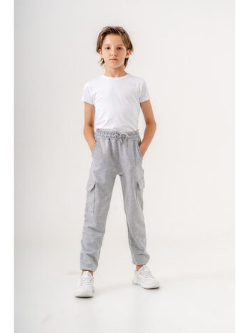 Mışıl Kids Gray Cargo Pocket Basic Boys' Sweatpants