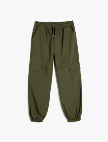 Boys' Cargo Jogger Pants with Pockets and Adjustable Waist