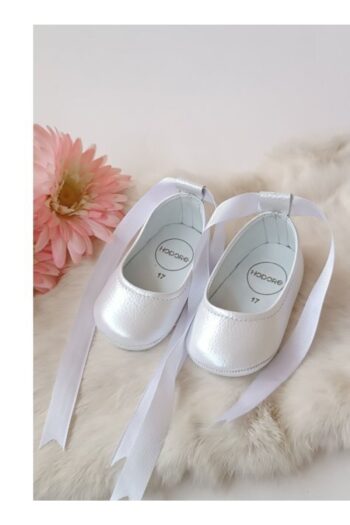 Hodore Fiore Genuine Leather Baby Ballet Flat Moccasins Mother-of-Pearl