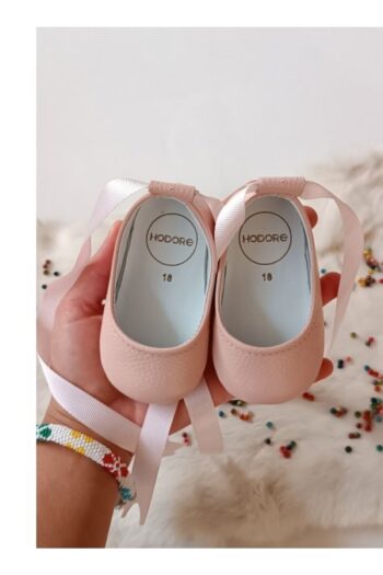Hodore Fiore Genuine Leather Baby Ballerina Moccasins Powder Pink
