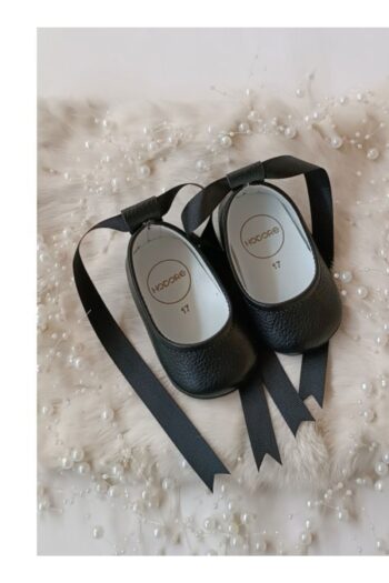 Hodore Fiore Genuine Leather Baby Moccasin Slippers Black