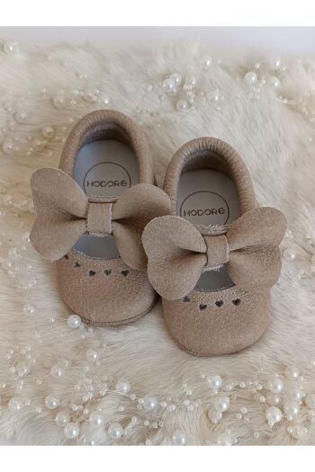 Hodore Alice Cream Coffee Leather Moccasin Slippers