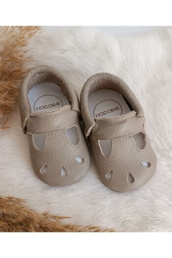 Hodore Dark Gray Genuine Leather Baby Moccasin Booties