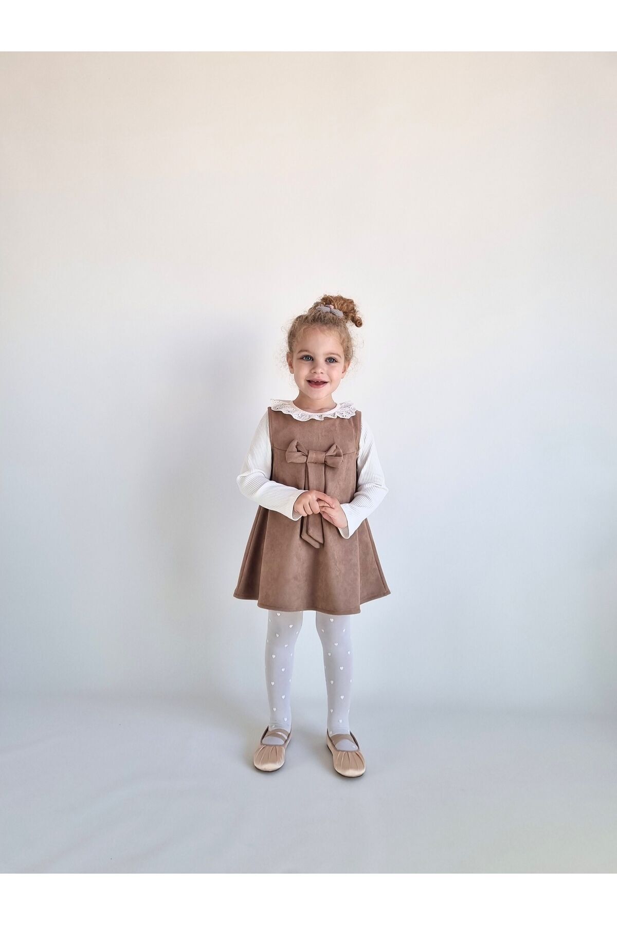 Delouisebaby Girl's Suede Two-Piece Dress