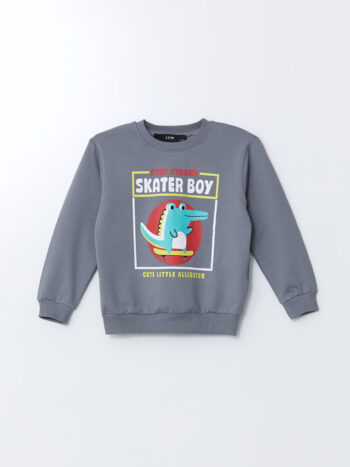 LC WAIKIKI                                             Antrasite Crew Neck Printed Baby Boy Sweatshirt