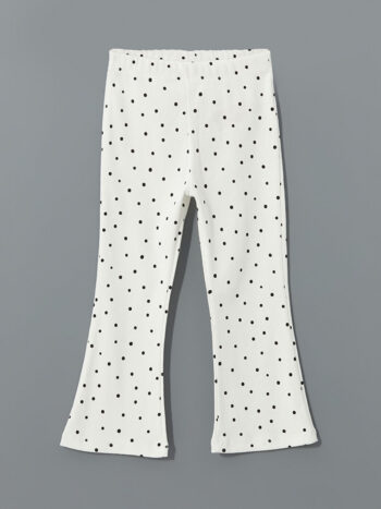LCW Kids                                                                                           Ecru Belted Polka Dot Girls' Leggings