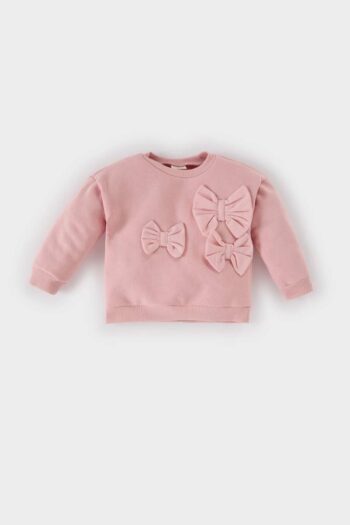 Girl's Bicycle Neck Bow Sweatshirt