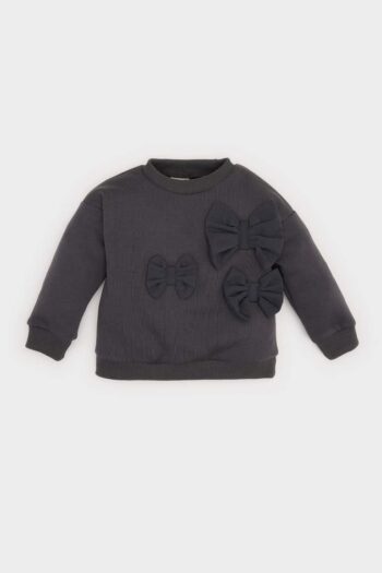 Girl's Bicycle Neck Bow Sweatshirt