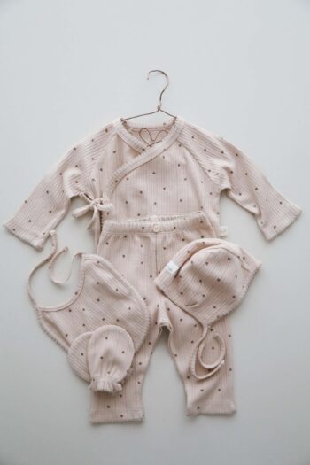 5li Kruvaze Newborn Set Flower Print Model 5