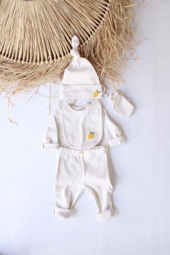 Lemon Embroidered 5-Piece Long Sleeve Newborn Set