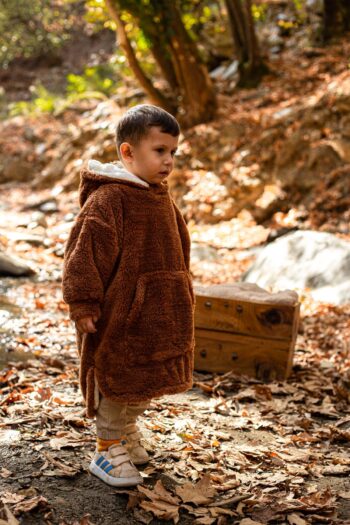 LUCKKA Heritage Double Layer Wellsoft Children's Wearable Blanket - Plush Poncho Oversized - ZTPUFBAT