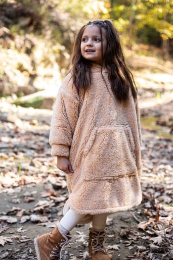 LUCKKA Heritage Double Layer Wellsoft Children's Wearable Blanket - Plush Poncho Oversized - Ztpufbat