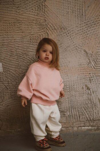 Fisherman Collar Fleece Tracksuit Set for Ages 1-5