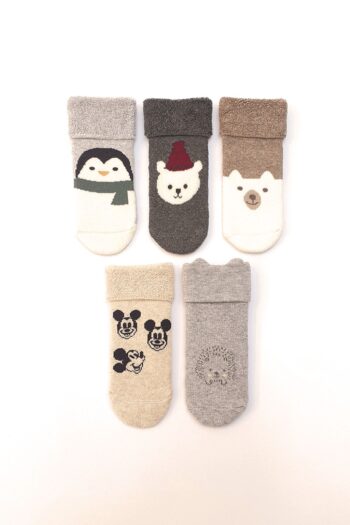 MEM SOCKS 5-Pack Non-Slip Towel Baby Socks