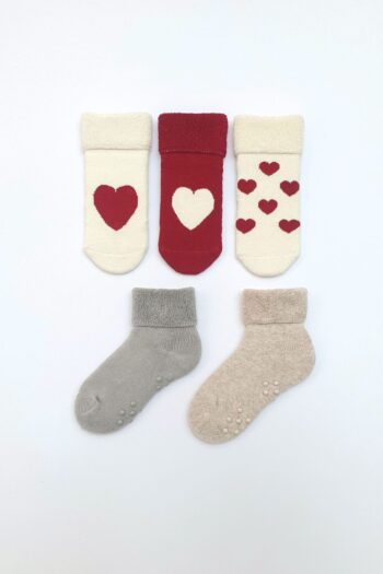 MEM SOCKS 5-Pack Non-Slip Towel Socks for Babies/Children