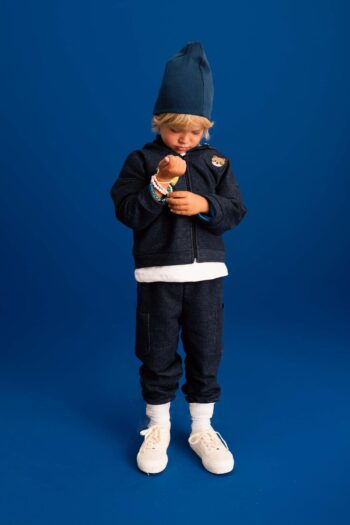 LUESS Boy's Denim Look 3-Piece Hamster Embroidered Set (3-4 Years, 8-9 Years)