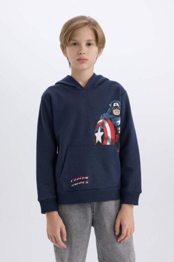 Boys' Marvel Hooded Kangaroo Pocket Sweatshirt