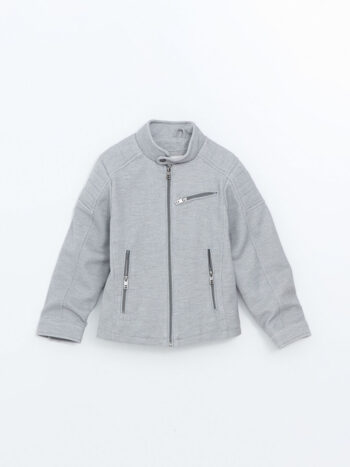 LCW Vision Gray Melange Polo Collar Boys' Jacket