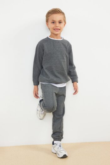 TRENDYOLKIDS Anthracite Boys Knit Top and Bottom Set TKDAW25AU00020