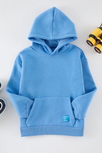 TRENDYOLKIDS Blue Boy's Plain Knit Mini Me Sweatshirt TKDAW25SW00107