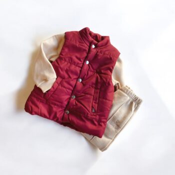 Unisex Model Double Pocket Snap Button Padded Vest