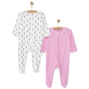 Newborn Girl 2-Piece Footed Jumpsuit for Baby Girls