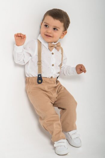 Mai Perla 1-5 Years 4-Piece Bow Tie and Suspender Suit Baby Outfit