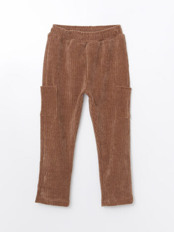 LCW Kids Brown Elastic Waist Velvet Boys' Sweatpants