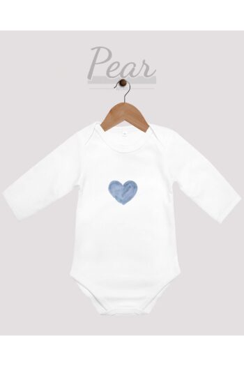 Pear Wear 100% Cotton Blue Heart Printed Baby Boy Bodysuit with Snap Closure for 1 Month, 3 Months, 6 Months, 9 Months