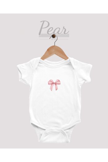 Pear Wear 100% Cotton Bow Printed Baby Girl Bodysuit Snaps 1 Month, 3 Months, 6 Months, 9 Months