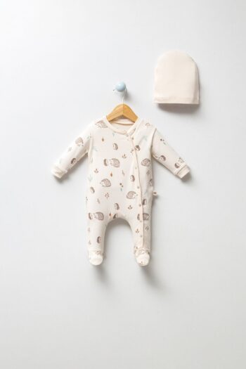 H HONEY BABY Organic Fabric Hedgehog Baby Jumpsuit