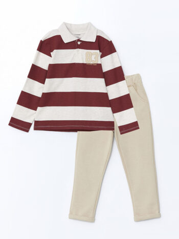LCW Kids Mixed Polo Collar Boys' T-Shirt and Pants Set (2 Pieces)