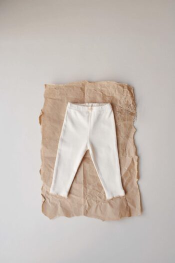 Cream Leggings with Lace Trim