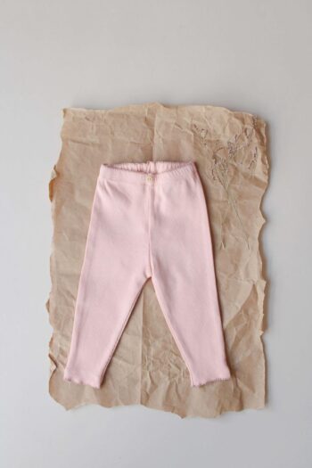 Salmon Leggings with Lace Detailing