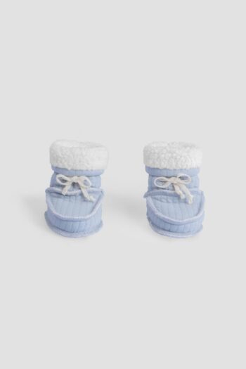 Wellsoft Quilted Blue Baby Booties