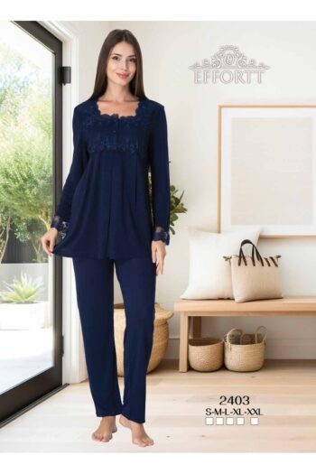 Maison Mila Effortt Women's Lace Detailed Maternity Nursing Pajama Set