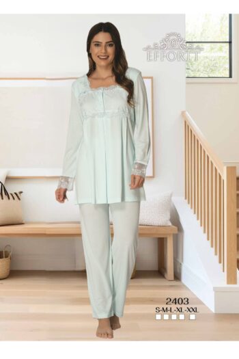Maison Mila Effortt Women's Lace Detail Maternity Postpartum Pajama Set