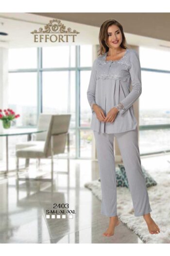 Maison Mila Effortt Women's Lace Detail Maternity Hospital Pajama Set