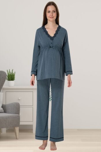 ByLohusa Effortt Anthracite Maternity Nursing Pajama Set