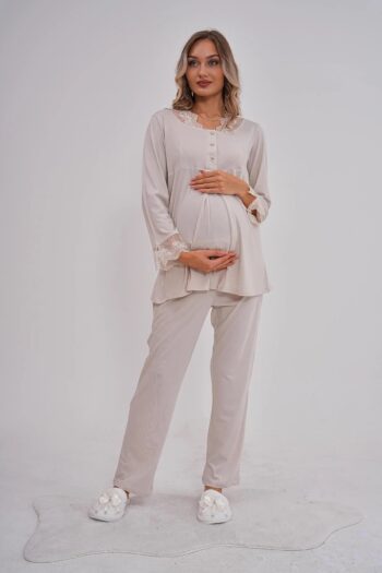 Lace Maternity and Postpartum Pajama Set by İGP
