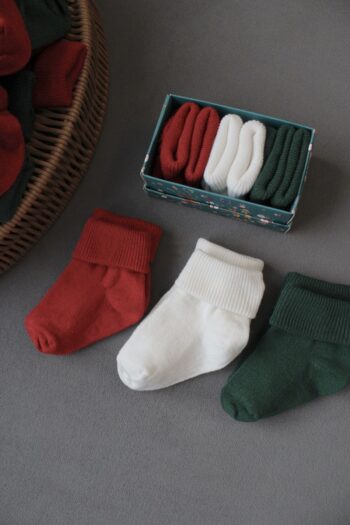 KARAMİLA 3-Piece Bamboo Baby Socks Set - New Year Special Gift Box Edition