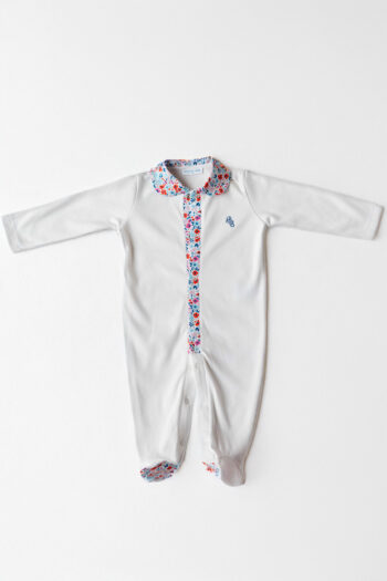 BABY BODYSUIT - MINI FLOWERS / RED
